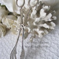 Silver Server Pastry Sandwich Tongs Vintage Elegant Party Afternoon Tea  Silver Server Downton Austen Cottage Shabby Chic Tea Gift WhenRosesBloom