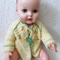 Vintage Baby Jacket Cardigan Matinee Jacket  Hand Crochet Teddy Bear Dolly Sweater Boho Style Baby Keepsake Heirloom Gift WhenRosesBloom