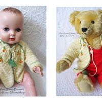 Vintage Baby Jacket Cardigan Matinee Jacket  Hand Crochet Teddy Bear Dolly Sweater Boho Style Baby Keepsake Heirloom Gift WhenRosesBloom