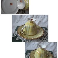 Vintage Teacup Yellow Mid Century Footed  Japan Lusterware MOP TeaTime Gift Victoria Downton Abbey Tea Cottage Shabby Chic WhenRosesBloom