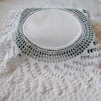 Crochet Round Doily Wedding Tea Party Vintage Linen ShabbyDecor Style Victoria  Cottage Farmhouse Style WhenRosesBloom