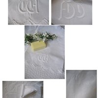 Vintage Linen Towel White Monogram W Initial Wedding Keepsake  Heirloom Embroidery Tea Towel Spa  Farmhouse Cottage Style WhenRosesBloom