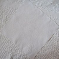 Vintage Hanky White  R Initial Monogram Wedding Keepsake Birthday Gift Remembrance Heirloom Handkerchief Free Ship  US  WhenRosesBloom