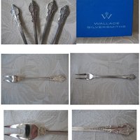 Silver Seafood Cocktail Forks Wallace Royal Baroque Vintage Party Tea Time Tea Gift Entertaining Set of 4  WhenRosesBloom