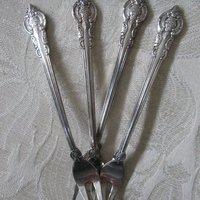 Silver Seafood Cocktail Forks Wallace Royal Baroque Vintage Party Tea Time Tea Gift Entertaining Set of 4  WhenRosesBloom