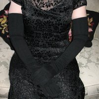 Gloves Black Sz 7 Formal Opera  Debutante Presentation Downton  Lady Mary Mid Century Retro Hollywood Glamour Free Ship US WhenRosesBloom