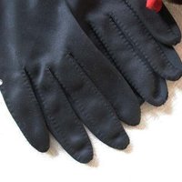 Black Gloves Sz 7.5 Rhinestone Elegant Vintage Hollywood Glamour Mid Century Cocktail Party Lady Mary Downton Marilyn Monroe WhenRosesBloom