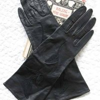 Vintage Gloves Black Leather Elegant Matinee Sophisticated Hollywood  Mid Century Style Cosplay NOS New Old  FREE ship US WhenRosesBloom