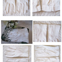 White Gloves Short Beaded Elegant Vintage Tea Party Dance Wedding Bride 1st Communion Flower Girl Bridesmaid FREE SHIP US WhenRosesBloom