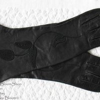 Vintage Gloves Black Leather Elegant Matinee Sophisticated Hollywood  Mid Century Style Cosplay NOS New Old  FREE ship US WhenRosesBloom