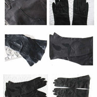 Vintage Gloves Black Leather Elegant Matinee Sophisticated Hollywood  Mid Century Style Cosplay NOS New Old  FREE ship US WhenRosesBloom