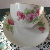 Vintage Tea Cup Pink Floral Occupied Japan Mid Century Afternoon TeaTime Gift Downton Tea Cottage Farmhouse Shabby Chic Style WhenRosesBloom