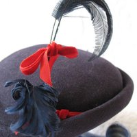 Blue Hat Fascinator Kate Middleton Princess Diana Style Hat Vintage Fashion Statement feathers Pancake Hat Like New 1940-50  WhenRosesBloom
