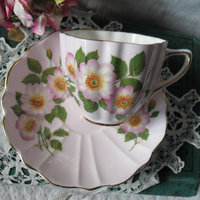 Vintage Tea Cup Pink Floral Roses English Bone China Retro TeaTime Gift  Dainty Mid Century Style Shabby Chic  WhenRosesBloom Classic Tea