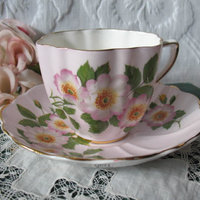 Vintage Tea Cup Pink Floral Roses English Bone China Retro TeaTime Gift  Dainty Mid Century Style Shabby Chic  WhenRosesBloom Classic Tea