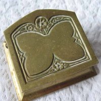 Vintage Stamp Box Decorative Desk Gift Bronze Art Nouveau Art Deco Arts Crafts Butterfly Antique Office Library Decor  WhenRosesBloom