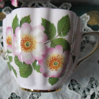 Vintage Tea Cup Pink Floral Roses English Bone China Retro TeaTime Gift  Dainty Mid Century Style Shabby Chic  WhenRosesBloom Classic Tea