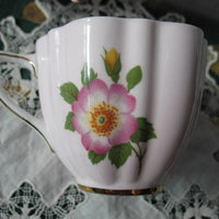Vintage Tea Cup Pink Floral Roses English Bone China Retro TeaTime Gift  Dainty Mid Century Style Shabby Chic  WhenRosesBloom Classic Tea