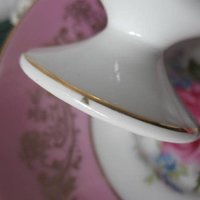 Vintage Tea Cup Pink Rose Footed Royal Halsey Gold Japan Downton TeaTime Gift Cottage Shabby Chic Mid Century Tea Style  WhenRosesBloom