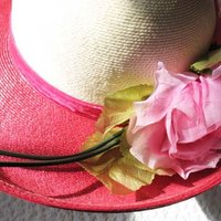 Vintage Hat Roses Pink White Garden Party Downton Abbey Classic Tea Party Wedding Elegant Straw Kentucky Derby Hat New York WhenRosesBloom