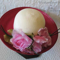 Vintage Hat Roses Pink White Garden Party Downton Abbey Classic Tea Party Wedding Elegant Straw Kentucky Derby Hat New York WhenRosesBloom