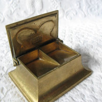 Vintage Stamp Box Decorative Desk Gift Bronze Art Nouveau Art Deco Arts Crafts Butterfly Antique Office Library Decor  WhenRosesBloom