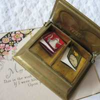 Vintage Stamp Box Decorative Desk Gift Bronze Art Nouveau Art Deco Arts Crafts Butterfly Antique Office Library Decor  WhenRosesBloom