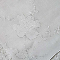 Vintage White Hanky Madeira Rose Wedding Keepsake Remembrance Heirloom Embroidery Classic Gift  Heirloom Linen Free Ship  US  WhenRosesBloom