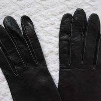 Gloves Black Leather Vintage Opera Debutante 6.5 Miss Fisher Downton Lady Mary Titanic Steampunk Cosplay NOS FREE Ship USA   WhenRosesBloom