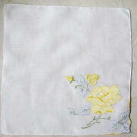 Vintage Hanky Yellow Rose Wedding Madeira Keepsake Remembrance Antique Linen Heirloom Needlework Hankerchief  Free Ship  US  WhenRosesBloom