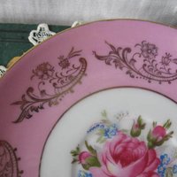 Vintage Tea Cup Pink Rose Footed Royal Halsey Gold Japan Downton TeaTime Gift Cottage Shabby Chic Mid Century Tea Style  WhenRosesBloom