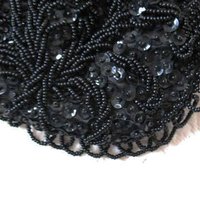 Black Beaded Purse Evening Purse Vintage Mid Century Retro Classic  Glamour Dance Cocktail Party Steampunk WhenRosesBloom