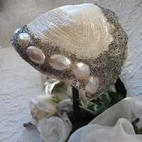Vintage Hat 1920s Wedding Bridal Headpiece Fascinator Tea Party Cocktail  Gatsby Cosplay White Silver Beadwork Art Deco When Roses Bloom