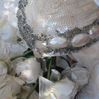 Vintage Hat 1920s Wedding Bridal Headpiece Fascinator Tea Party Cocktail  Gatsby Cosplay White Silver Beadwork Art Deco When Roses Bloom