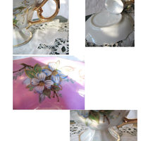 Vintage Footed  Tea Cup Pink Pearl Wild Roses MOP Made Japan Downton TeaTime Gift Cottage Shabby Chic Mid Century Tea Style WhenRosesBloom