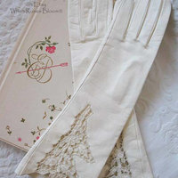 Vintage White Italian Leather Matinee Gloves Retro Wedding Bride Tea NOS Downton Titanic Jane Austen Cosplay Free Ship  US When Roses Bloom