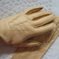 Vintage Leather Driving Gloves Beige Pigskin Retro Mid Century Miss Fisher Audrey Hepburn Cosplay Fashion  Free Ship in US WhenRosesBloom