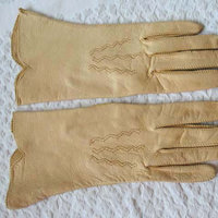 Vintage Leather Driving Gloves Beige Pigskin Retro Mid Century Miss Fisher Audrey Hepburn Cosplay Fashion  Free Ship in US WhenRosesBloom