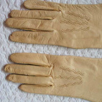 Vintage Leather Driving Gloves Beige Pigskin Retro Mid Century Miss Fisher Audrey Hepburn Cosplay Fashion  Free Ship in US WhenRosesBloom