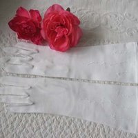 White Gloves Matinee Wedding Tea Retro Vintage Mid Century Bride Bridesmaid Downton Austen Titanic Cosplay Free Ship  US When Roses Bloom