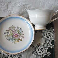 Teacup Royal Albert Floral Blue English Bone China Vintage Shabby Chic Tea Cup  Birthday Shower Tea Party Gift WhenRosesBloom