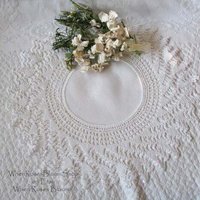 Crochet Round Doily Wedding Tea Party Vintage Linen ShabbyDecor Style Victoria  Cottage Farmhouse Style WhenRosesBloom
