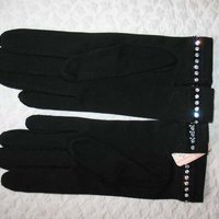 Vintage Black Gloves Sz 6+ Rhinestone Elegant Hollywood Glamour Dance Wedding Evening Cocktail Steampunk  NOS Free Ship US  WhenRosesBloom