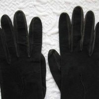 Vintage Gloves Black French Leather Matinee Elegant Mid Century Style Lady Mary Steampunk Goth Cosplay  Free Ship USA   WhenRosesBloom