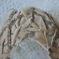 Vintage Bridal Wedding Cocktail Hat Fascinator Toque Eggshell 1950's New Elegant Looking style  Mid Century  Retro Party WhenRosesBloom
