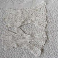 Vintage Gloves White Crochet Fishnet Elegant Tea Party Vintage Retro Wedding Bridesmaid 1st Communion Victoria Downton WhenRosesBloom
