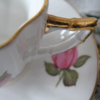 Vintage Tea Cup Rose Floral English Bone China TeaTime Gift Dainty Elegant Shabby Chic Retro Mid Century Classic British WhenRosesBloom