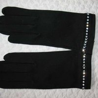 Vintage Black Gloves Sz 6+ Rhinestone Elegant Hollywood Glamour Dance Wedding Evening Cocktail Steampunk  NOS Free Ship US  WhenRosesBloom