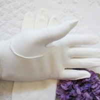Vintage White Gloves Matinee Vegan Leather Wedding Classic Retro Mid Century Bride Downton Austen Cosplay Free Ship  US When Roses Bloom