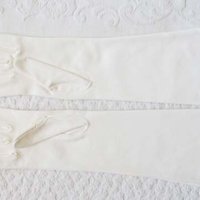 Vintage White Gloves Matinee Vegan Leather Wedding Classic Retro Mid Century Bride Downton Austen Cosplay Free Ship  US When Roses Bloom